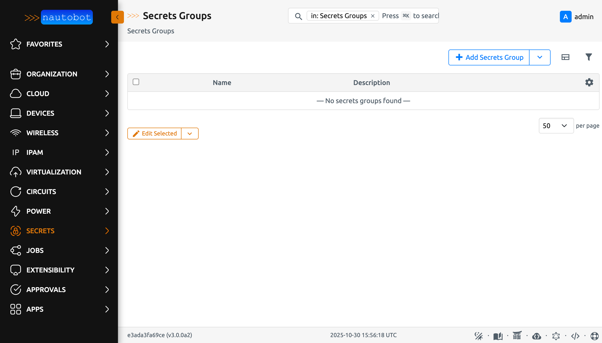 "Secret Groups" page