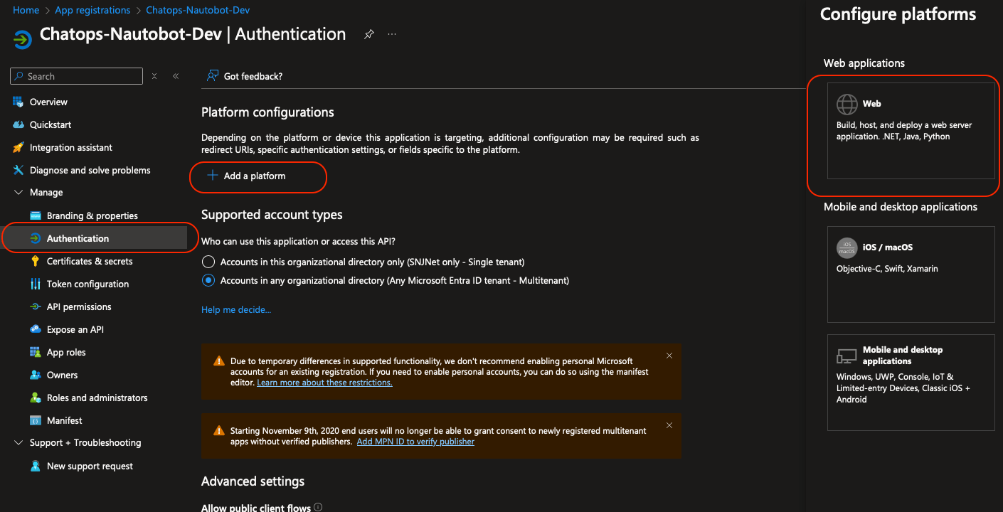 Azure Add Platform