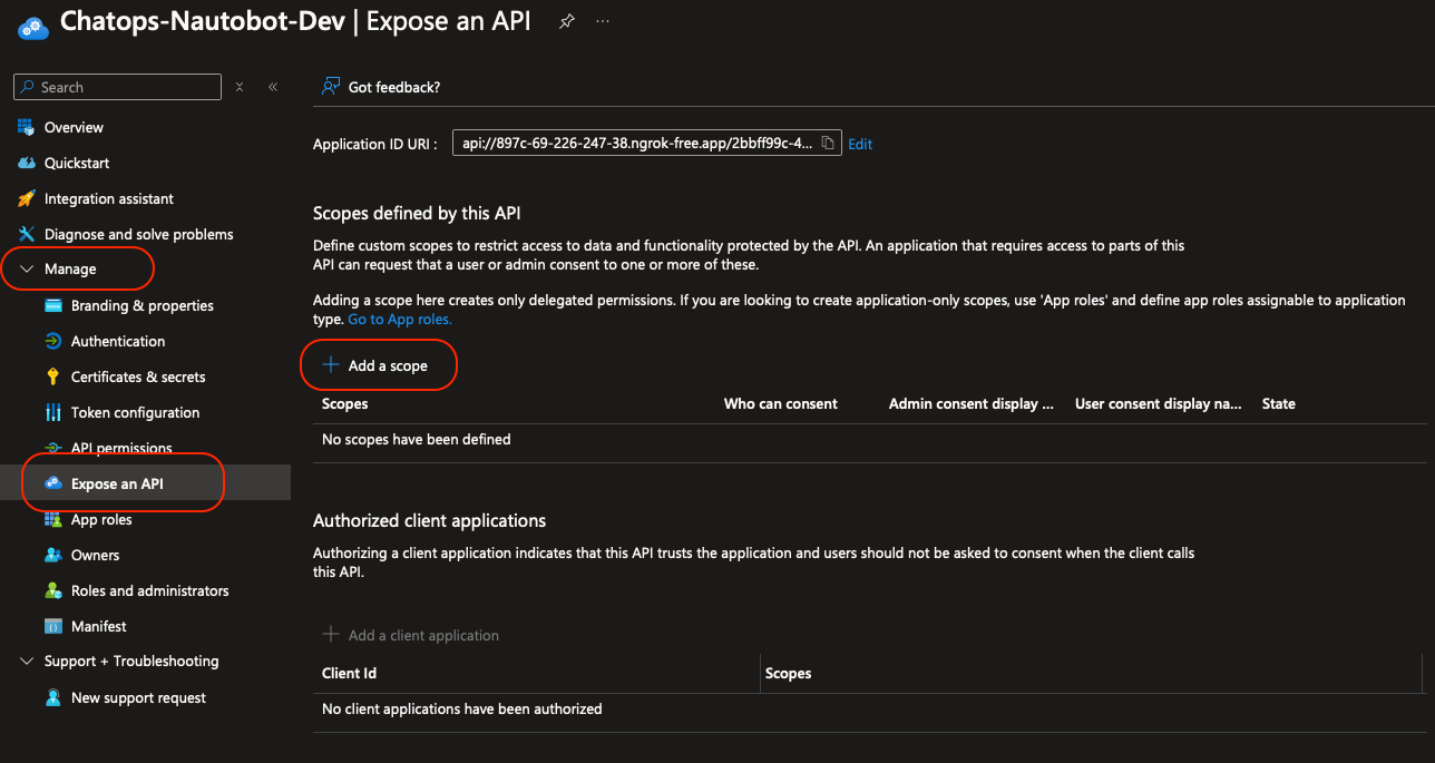 Azure Add a Scope