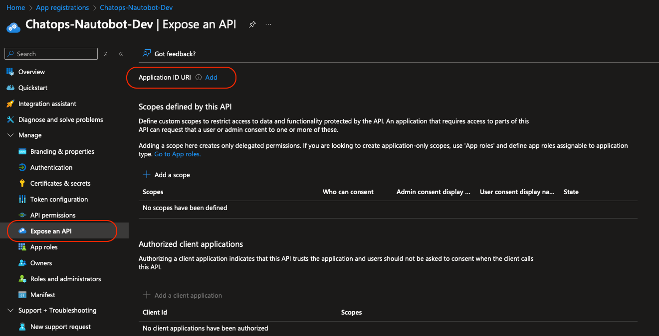 Azure Expose API