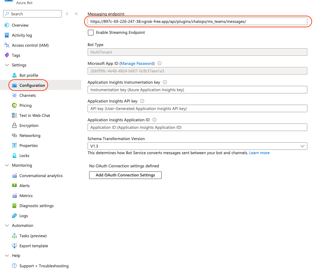 Azure Bot Configuration