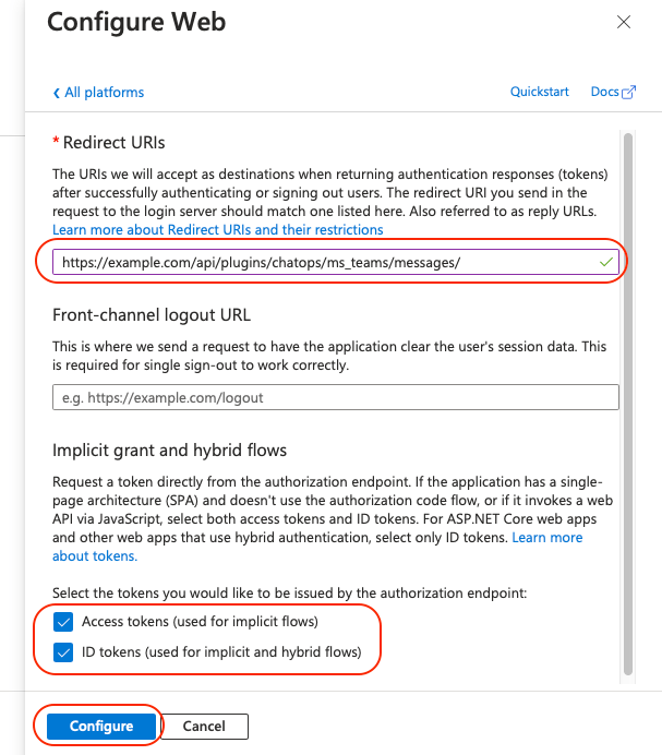 Azure Configure Web