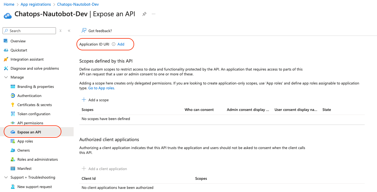 Azure Expose API