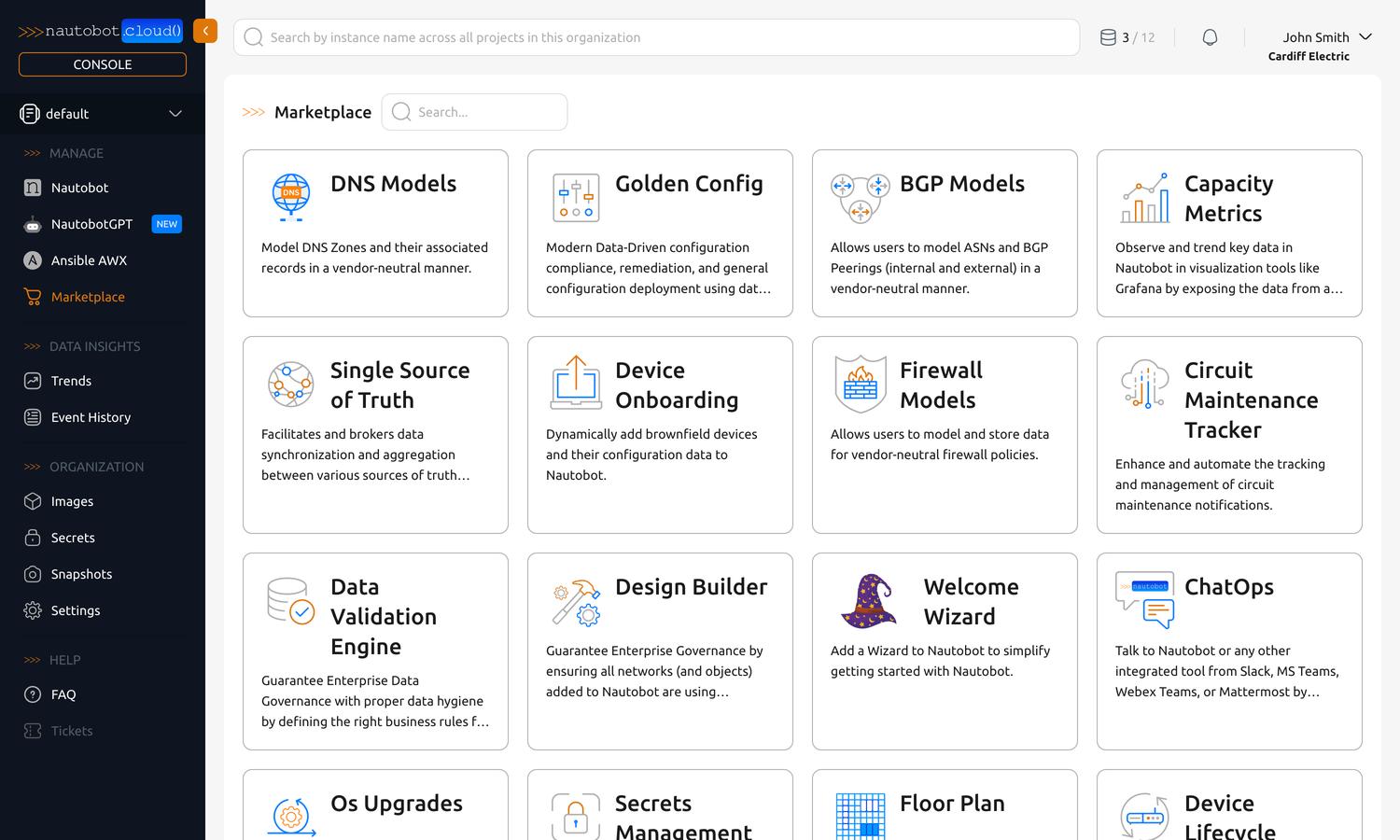 App marketplace pane