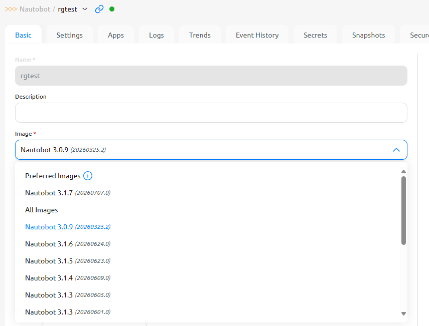 Changing an instance's Image