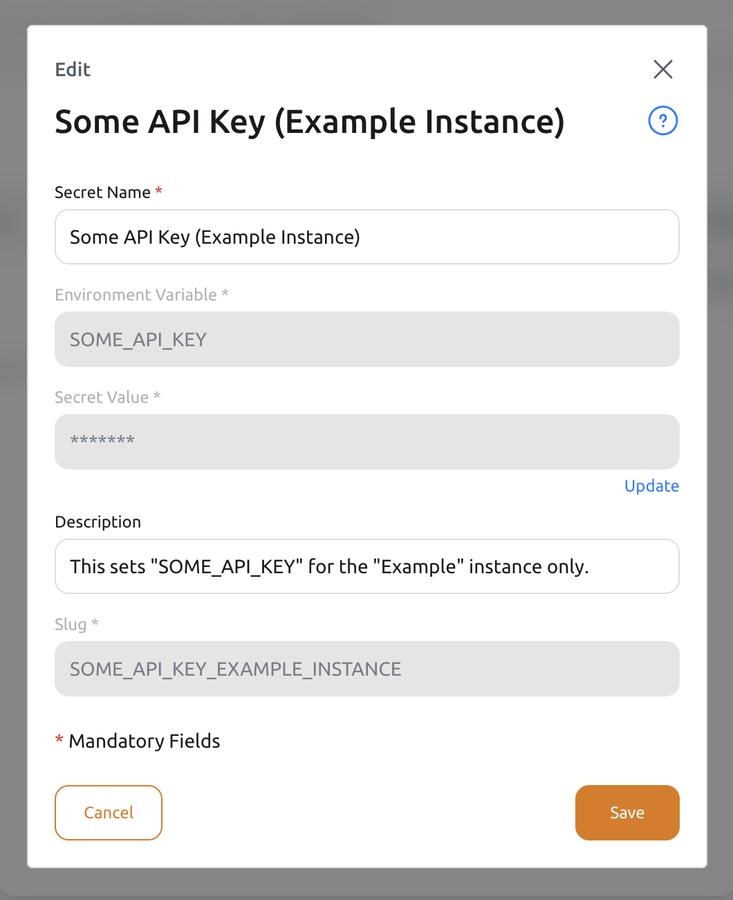 Detail view of a Secret