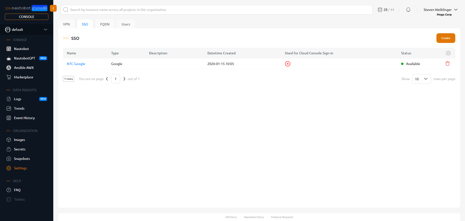 List of SSO integrations