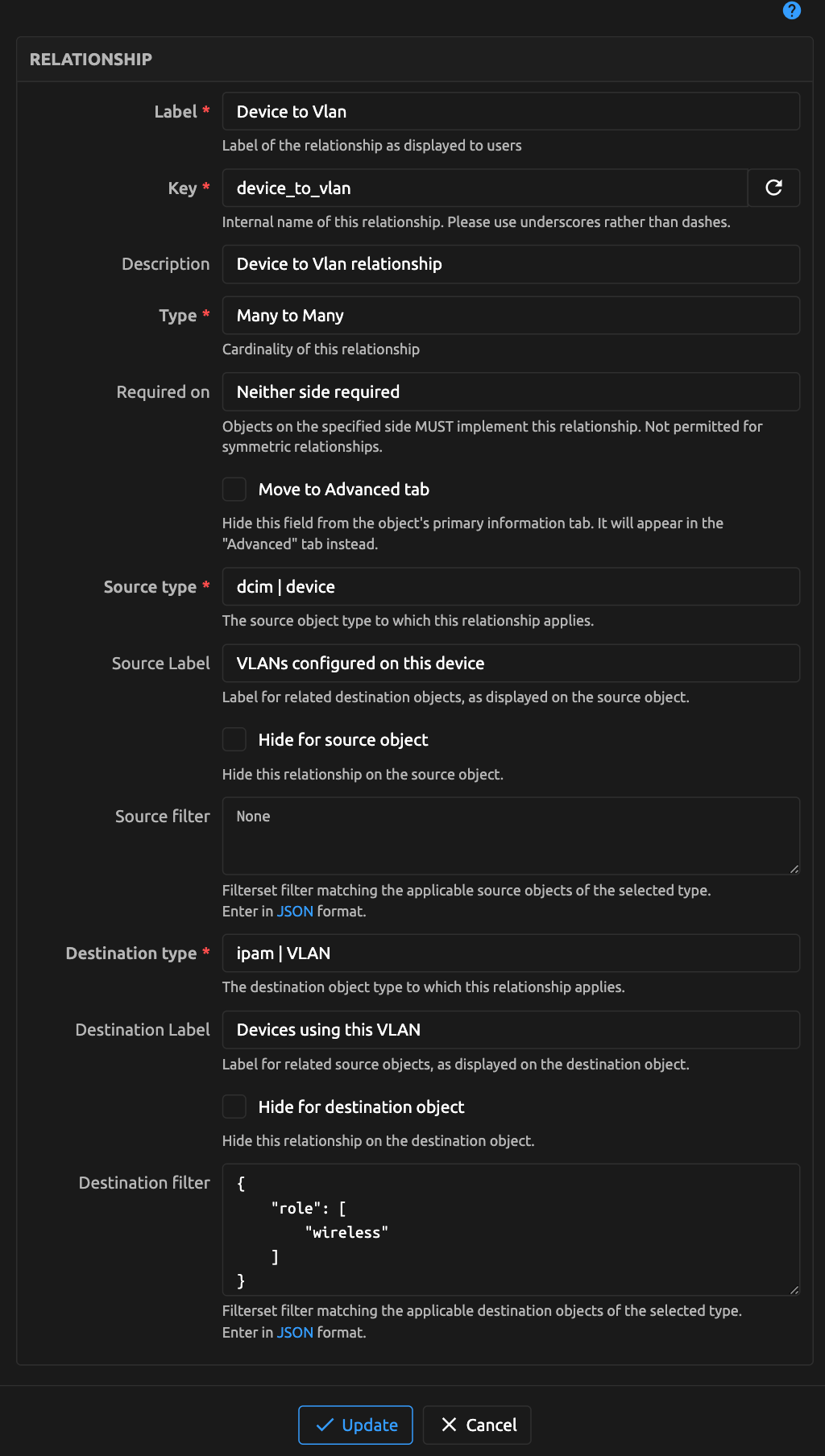 Image of Relationship with json filter