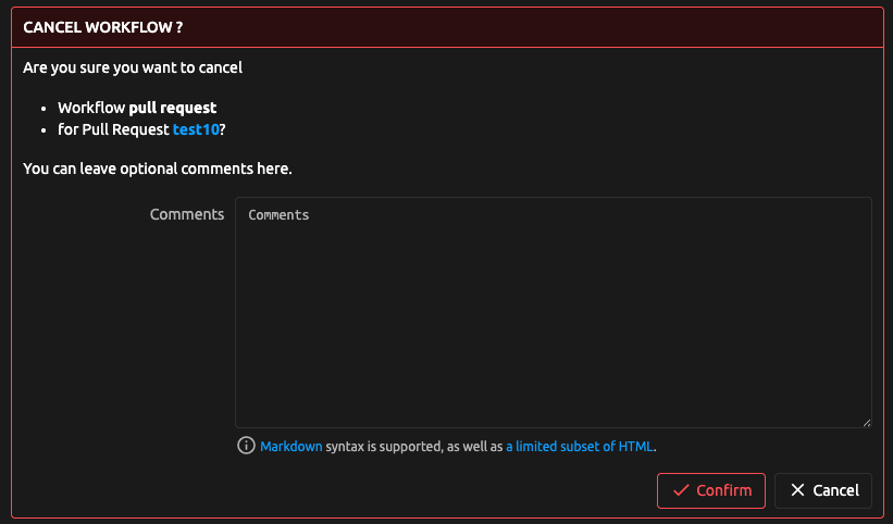 Approval Workflow cancellation form