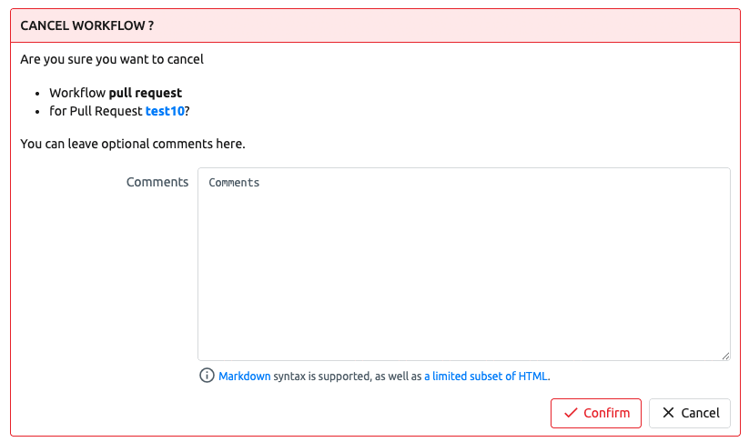 Approval Workflow cancellation form