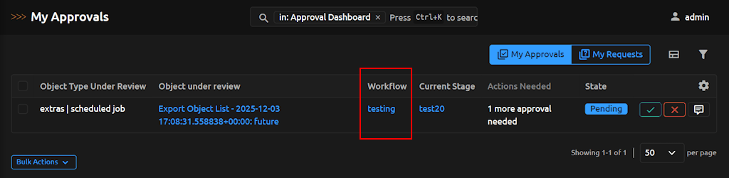 My Approvals Workflow
