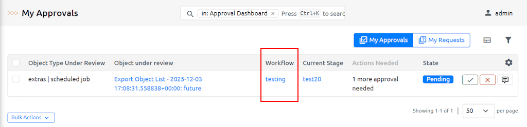 My Approvals Workflow
