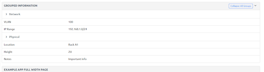 GroupedKeyValueTablePanel Example 2