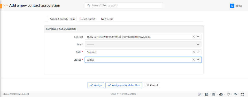 Existing Contact Association
