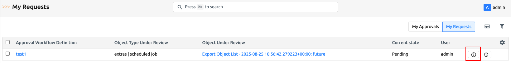 My Requests Workflow