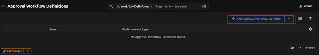 Add Approval Workflow Definition