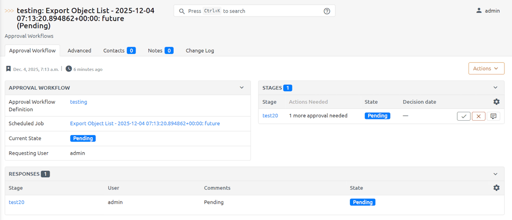 Approval Workflow details