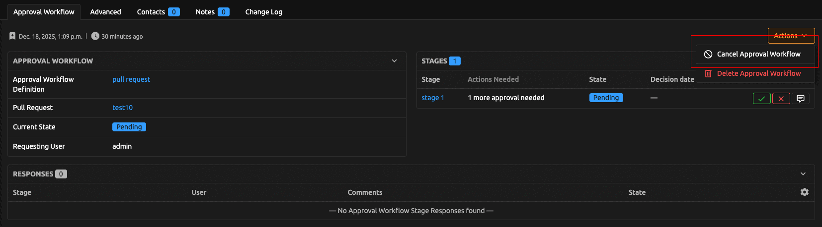 Approval Workflow cancel
