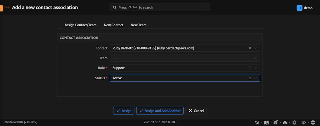 Existing Contact Association