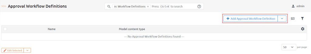 Add Approval Workflow Definition