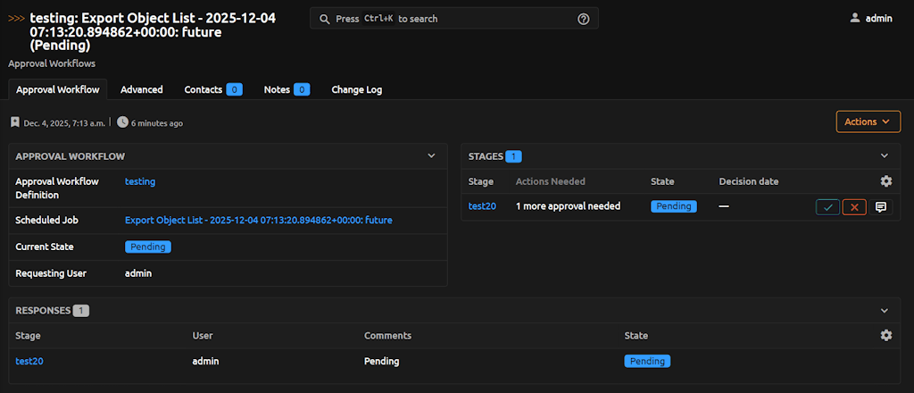 Approval Workflow details