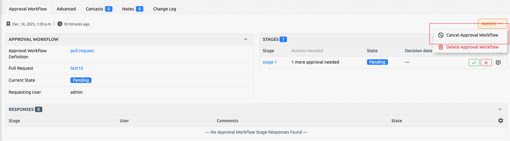 Approval Workflow cancel