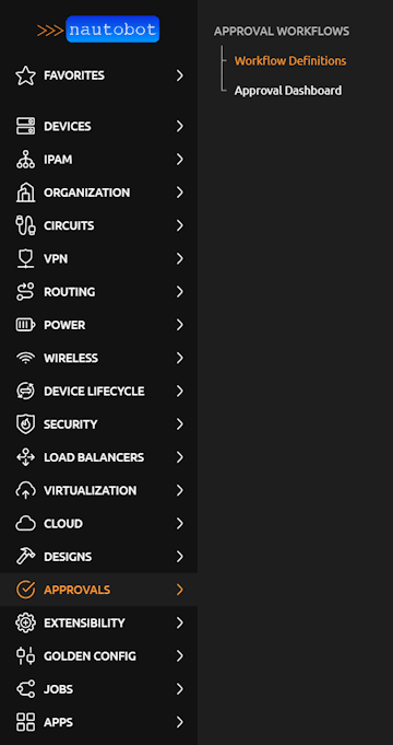 Navigate to Approval Workflow Definition