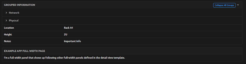 GroupedKeyValueTablePanel Example 1
