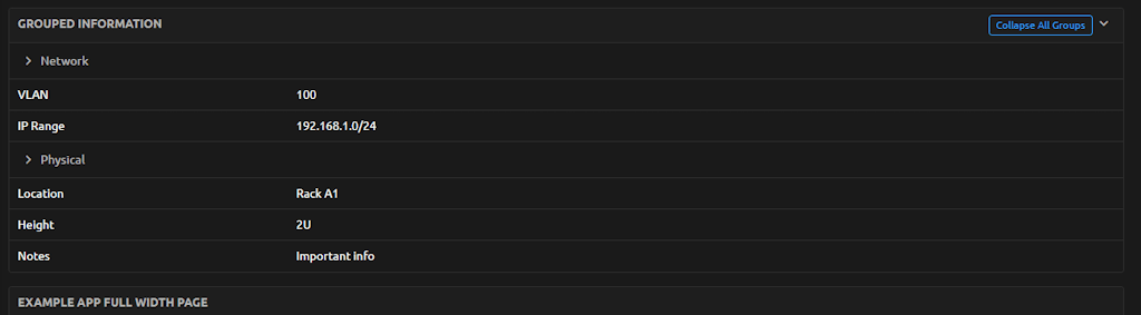 GroupedKeyValueTablePanel Example 2