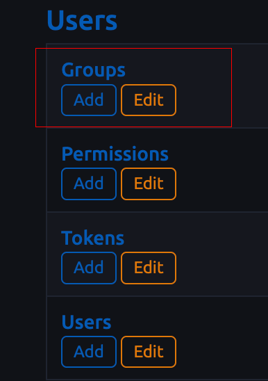 Users section