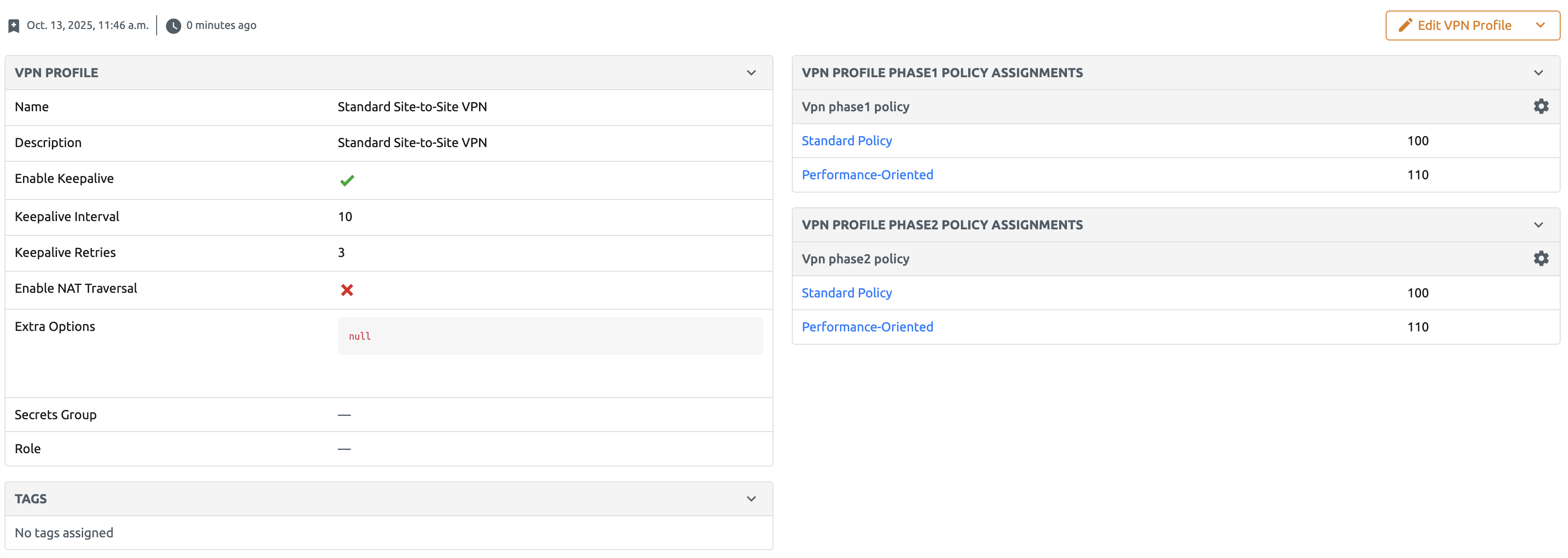 VPN Profile Detail View