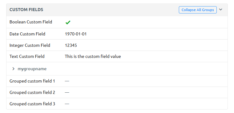 Custom Field Grouping