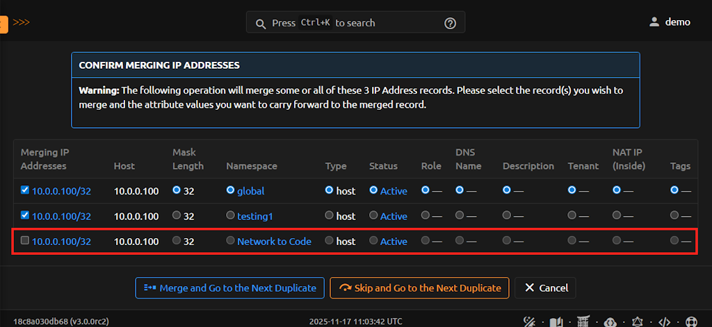 Merging Some Duplicate IPs
