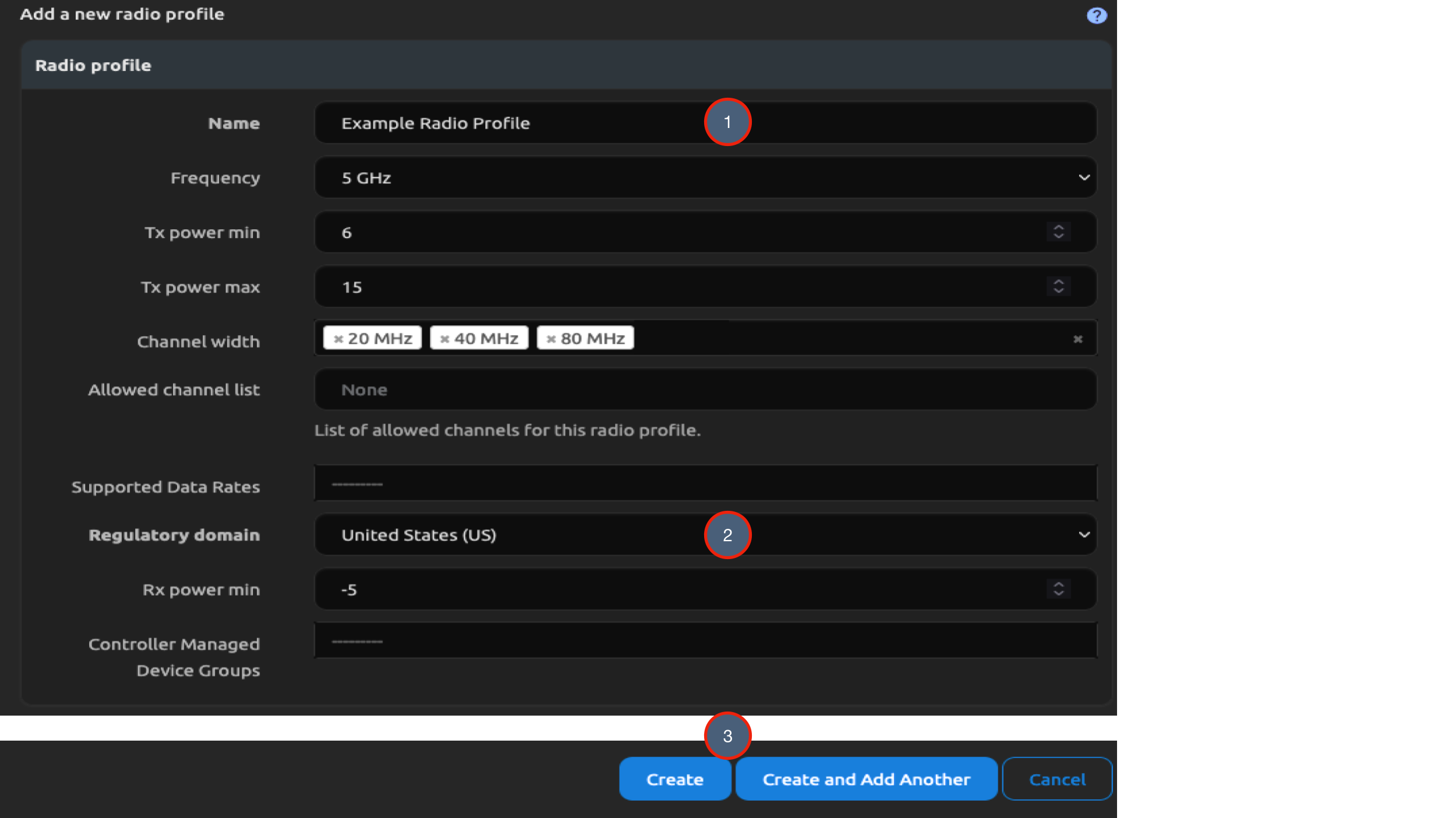 Radio Profile Create