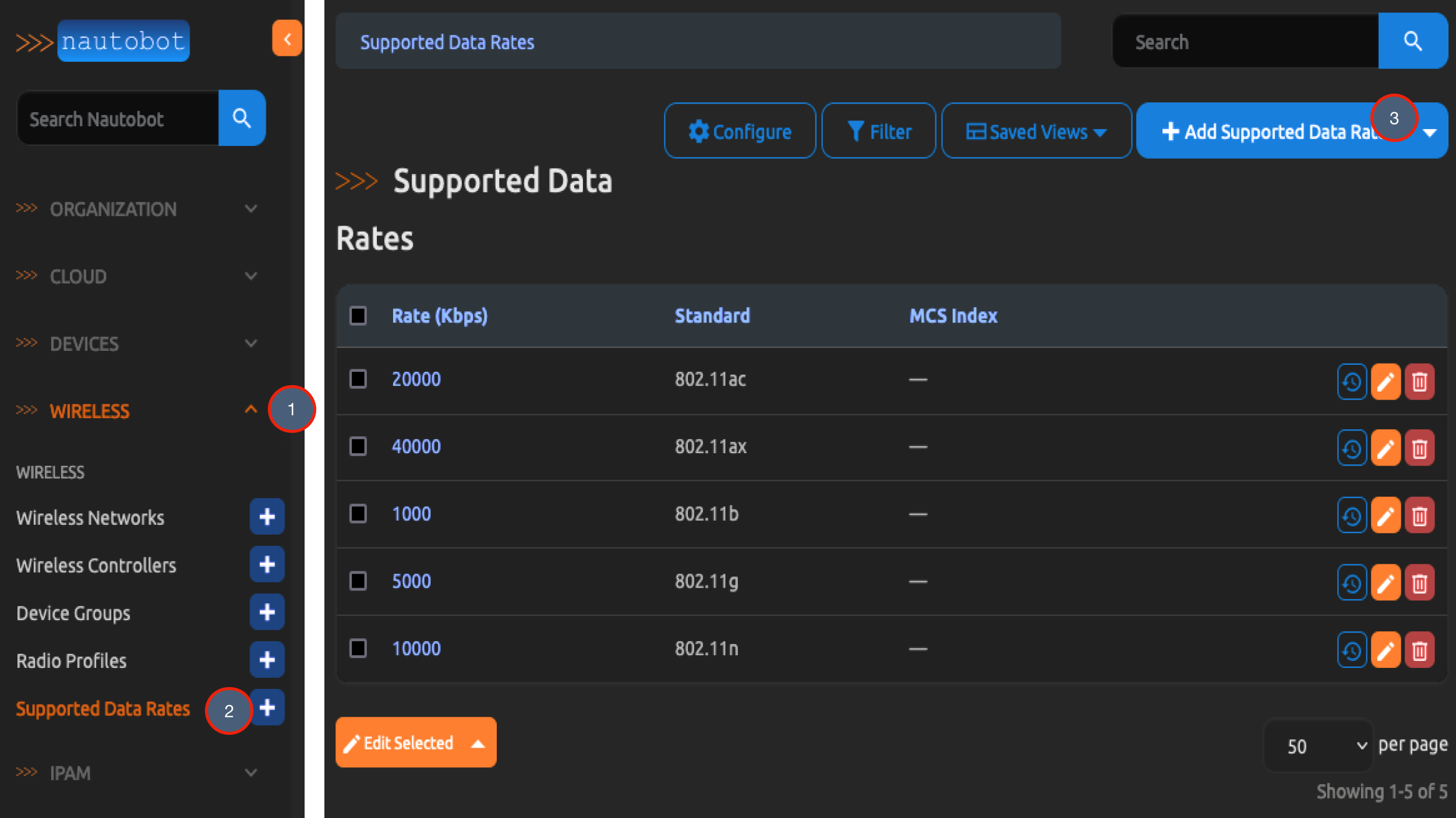 Add Supported Data Rate