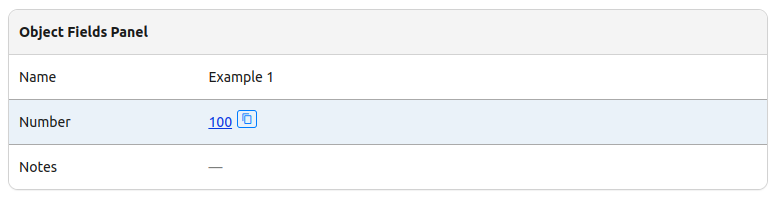 ObjectFieldsPanel Example