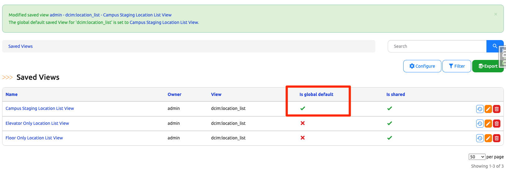 Saved View Edit Success