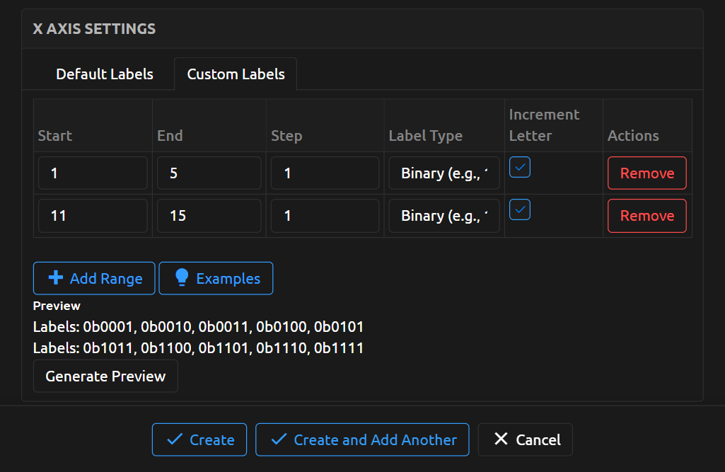 Example: Binary Multi Range, X Size of 10