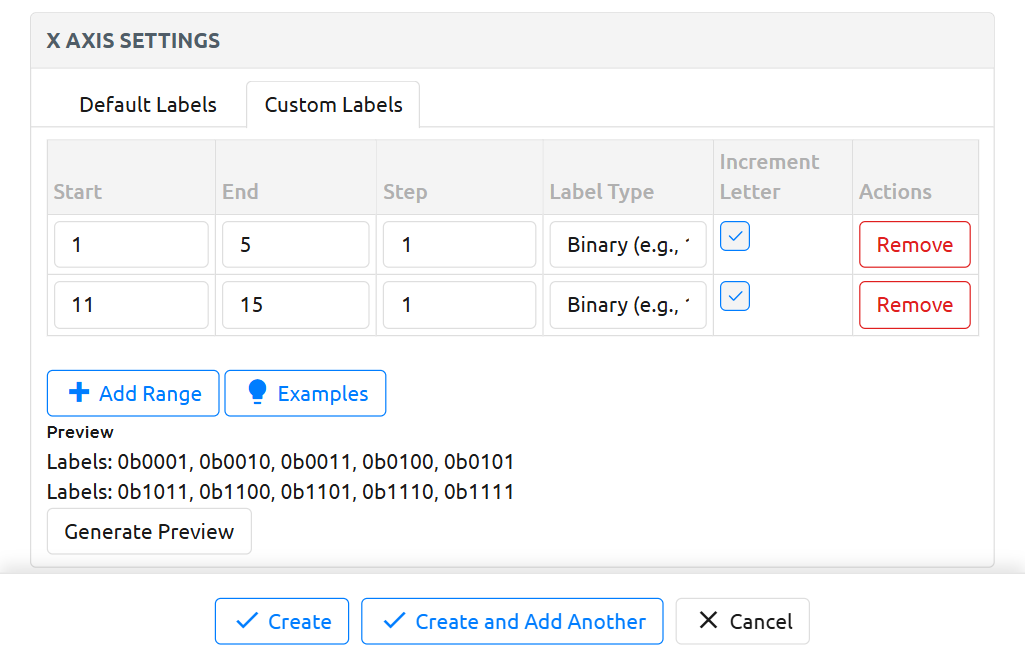Example: Binary Multi Range, X Size of 10