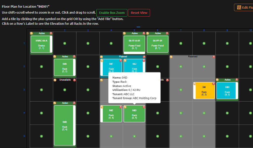 Populated floor plan