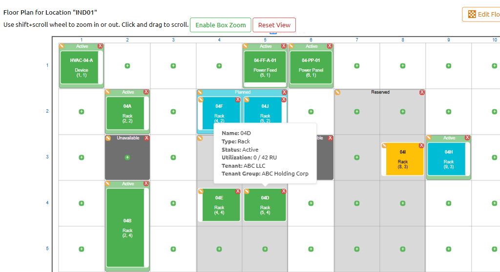 Populated floor plan