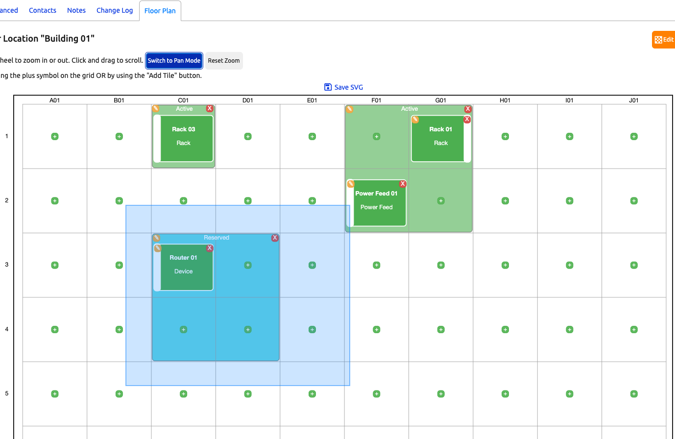 Floor plan zoom box button