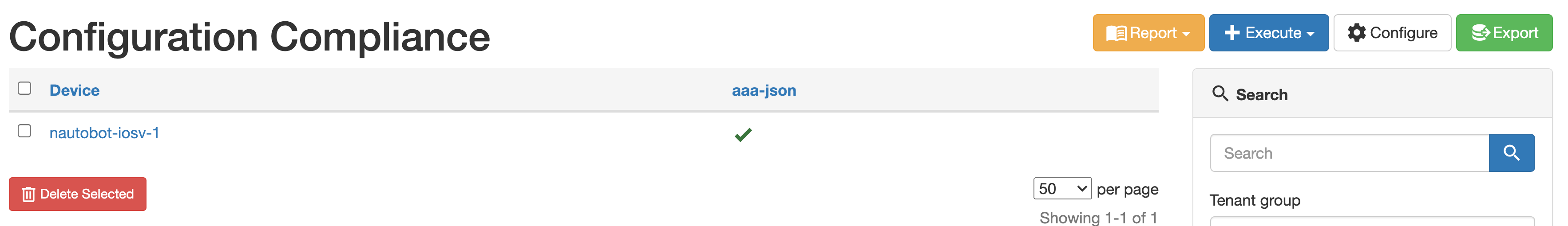 Example Compliance Run in UI