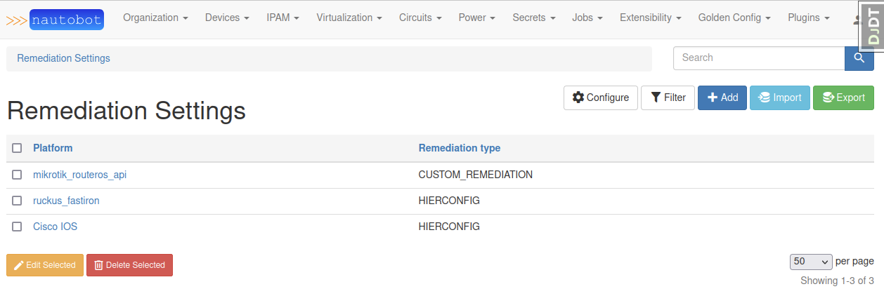 Remediation Platform Settings