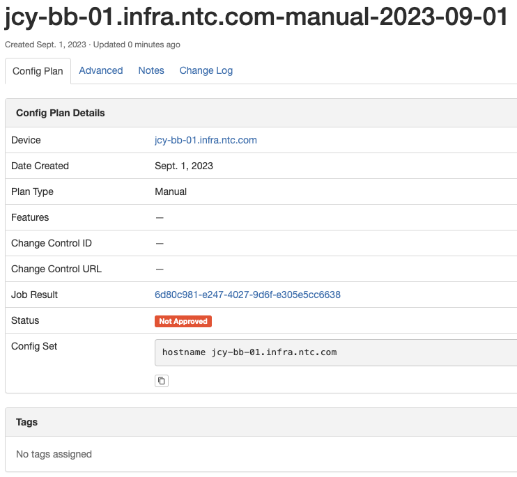 Config Plan View