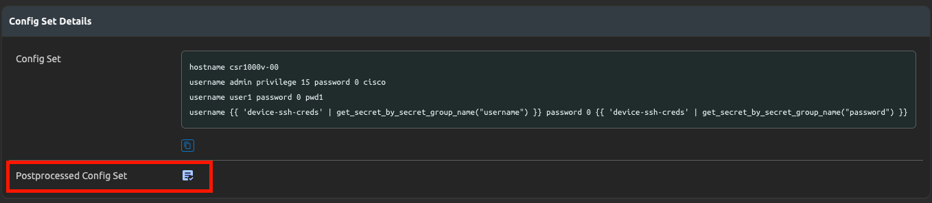 Config Plan Post Processing Button