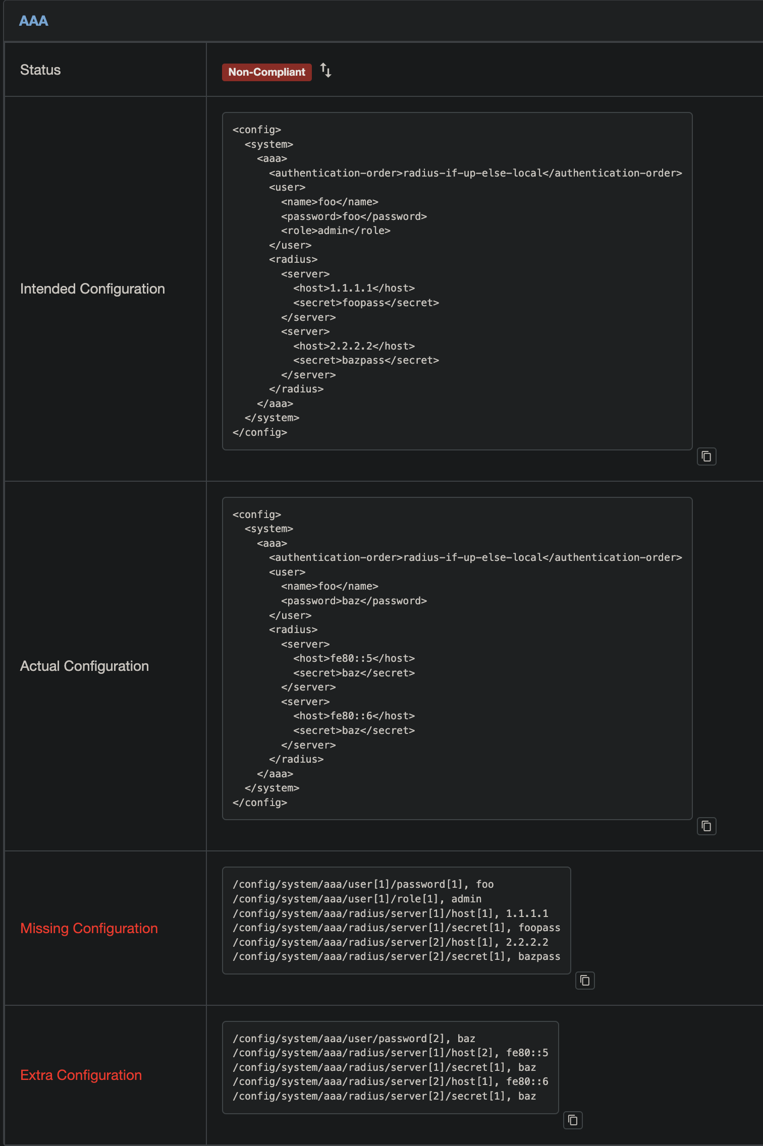 Config Compliance Device View
