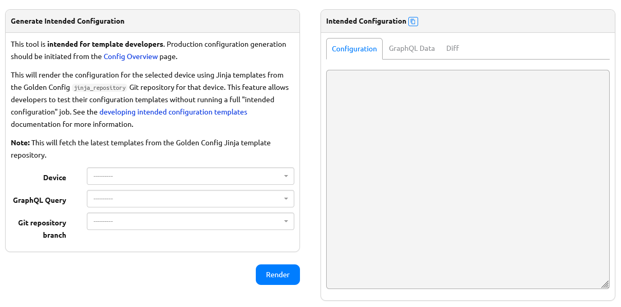 Intended Configuration Web UI