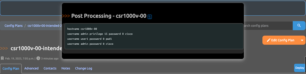 Intended Configuration Web UI