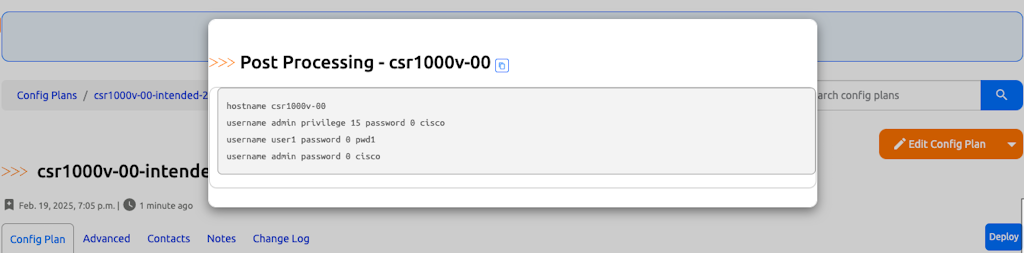 Intended Configuration Web UI